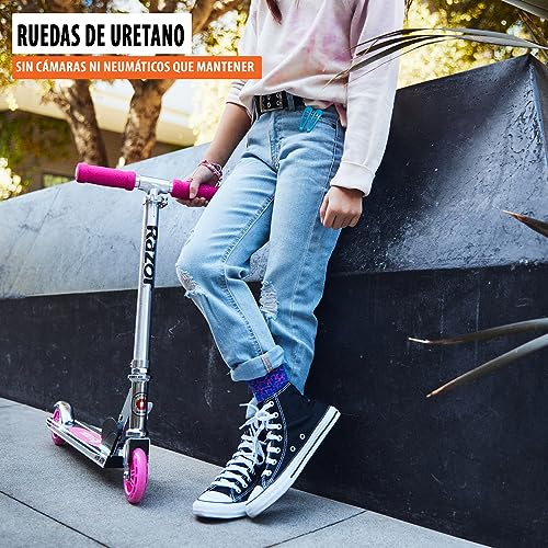 RAZOR A KICK SCOOTER FOR KIDS LIGHTWEIGHT FOLDABLE ALUMINUM FRAME - PINK - Like New