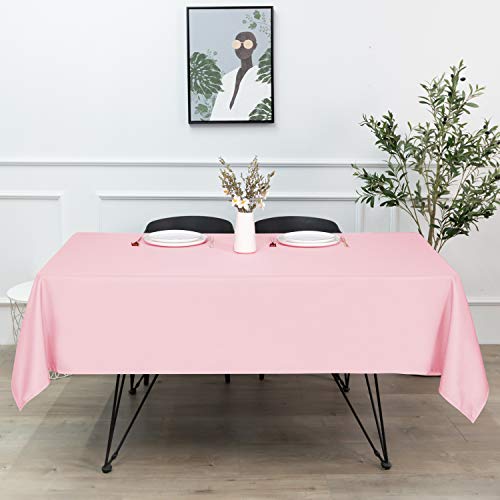 Sancua Rectangle Tablecloth, 70 x 90 Inch, Stain and Wrinkle Resistant - Pink - Like New