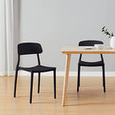 CangLong Slat Back PP Plastic Dining Chairs, Set of 2, Black - Like New