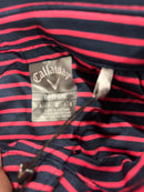CALLAWAY MEN'S STRIPED PERF GOLF POLO SHIRT SHORT SLEEVE SIZE: MEN L - BLUE/RED - Brand New