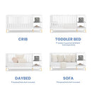 DELTA CHILDREN ESSEX 4-IN-1 CRIB CHANGER, 29.75"L X 71.25"W X 34.25"H - WHITE - Like New