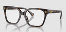 RALPH LAUREN WOMEN FULL-RIM SQUARE EYEGLASSES SHINY DARK HAVANA FRAME 55-18-145 - Like New