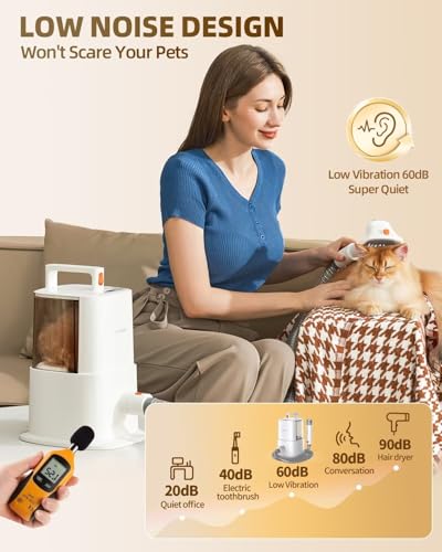 SIMPLEWAY DOG VACUUM GROOMING KIT FOR SHEDDING: 2.5L PROFESSIONAL HAIR CLIPPERS - Like New