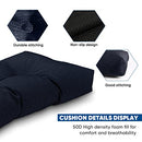 Millsilo Outdoor Bench Cushion, Water Resistant Memory Foam, Midnight Blue - Brand New