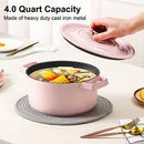 COOKERKING 4.0 Quart Dutch Oven Enameled Cast Iron - Pink - Brand New