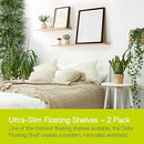 DELTA 2 PACK FLOATING SHELVES 36" X 10" X .5 OAK REFORESTED WOOD SHELVES THIN - Like New