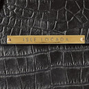 ISLE LOCADA BY HIDESIGN WOMEN'S TRAVEL LEATHER CROSSBODY HANDBAG - BLACK CROC - Brand New
