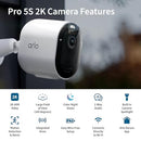 ARLO PRO SECURITY CAMERA 2K HDR 5TH GEN 2022 RELEASE 4 CAMERAS VMC4460P - WHITE - Like New