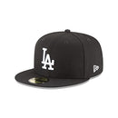 NEW ERA MLB UNISEX-ADULT LOS ANGELES DODGERS MEN 7 1/8 WOMEN 7 1/8 BLACK/WHITE - Like New