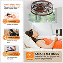Apgooface Rustic Caged Ceiling Fan Light 4 Bulbs 3 Speeds Flush Mount B0B3MSF4JK - Brand New