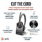POLY VOYAGER 4320 UC WIRELESS HEADSET CHARGE STAND PLANTRONICS VA4320 - BLACK - Like New