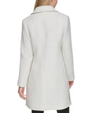 LWQMW103 KARL LAGERFELD WOMEN'S SOLID TEXTURE WOOL ONE BUTTON - SIZE L - WHITE - Brand New