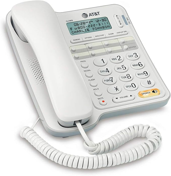 VTech AT&T CL2909 Corded Phone Speakerphone and Caller ID/Call Waiting - WHITE Like New