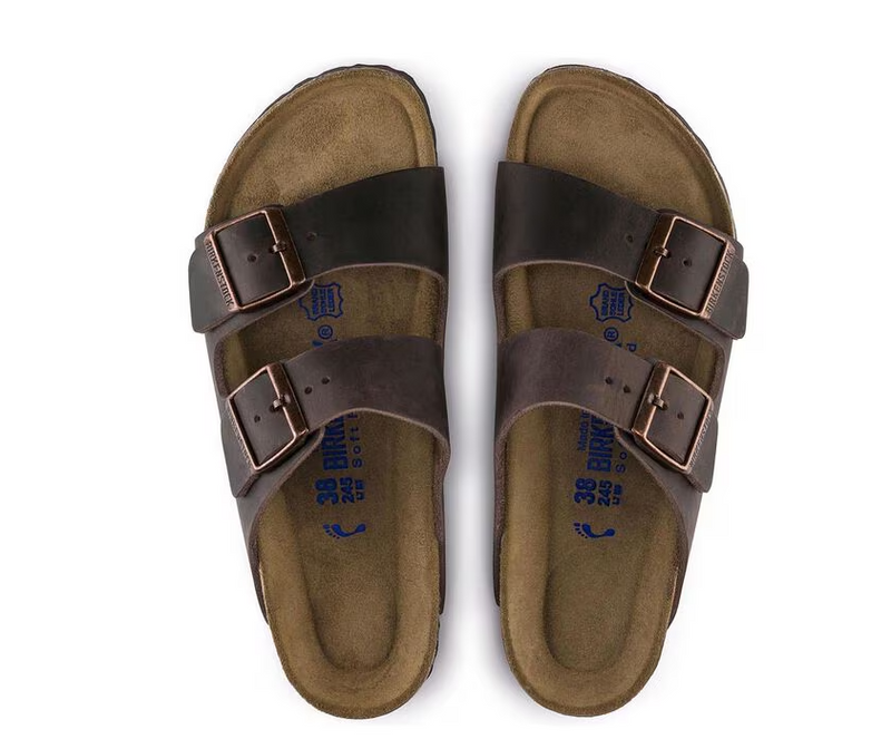 BIRKENSTOCK ARIZONA SOFT FOOTBEDOILED LEATHER - HABANA - SIZE: MEN 10 - Like New