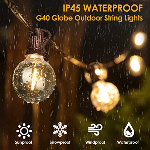 MLAMBERT 50FT LED OUTDOOR STRING LIGHTS G40 GLOBE DIMMABLE PATIO - BLACK - Like New