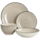 ELAMA GIA 24 PIECE STONEWARE DINNERWARE SET CREAM - Brand New