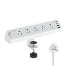 TESSAN DESK CLAMP POWER STRIP WITH 2100J SURGE PROTECTOR TS-PS06US00 - GRAY - Like New