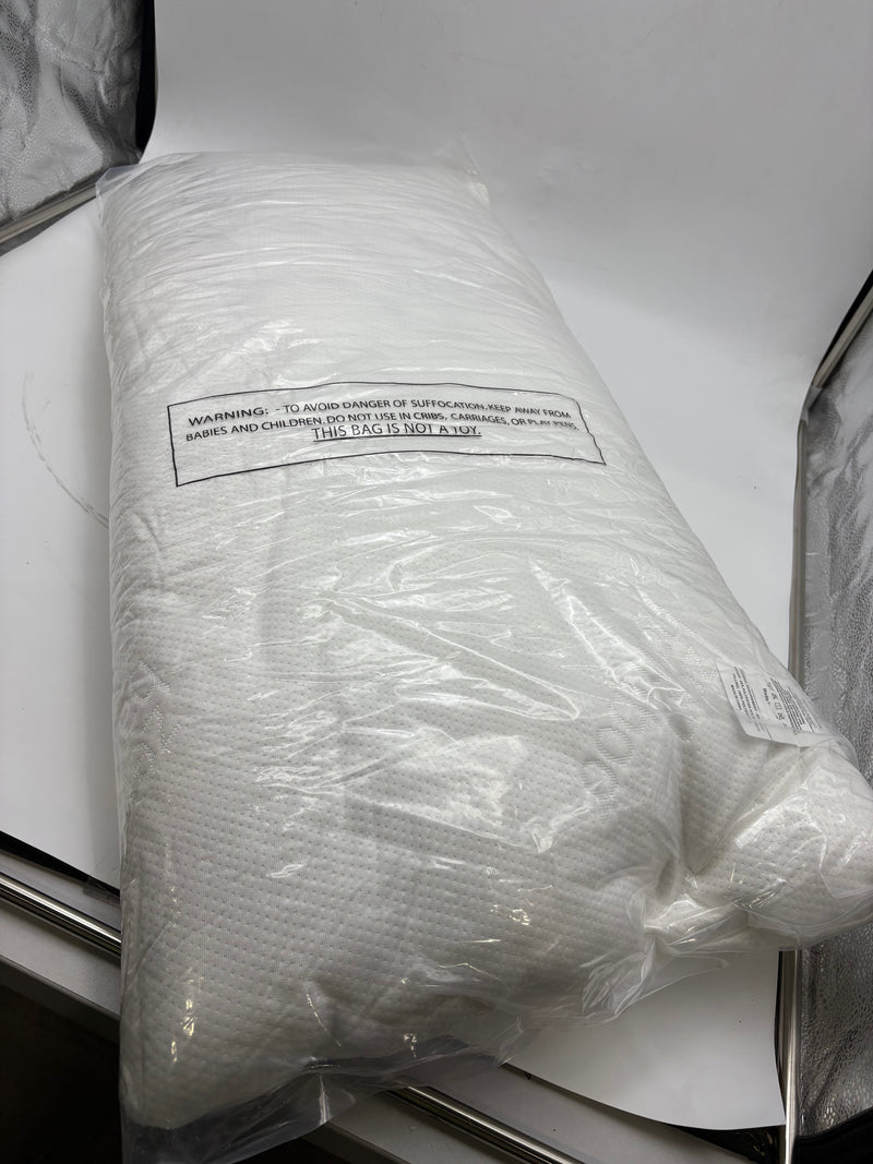 ZEN BAMBOO GEL-FIBER FILLED PILLOW WITH BAMBOO COVER, KING 19X34 - WHITE - Brand New