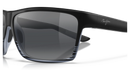 MAUI JIM ALENUIHAHA RECTANGULAR BLACK/GRAY STRIPE FRAME GRAY 65-12-130 - Like New
