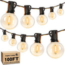 BRIGHTEVER 100FT LED OUTDOOR STRING LIGHTS PATIO LIGHT WITH 52 SHATTERPROOF G40 - Like New