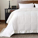 Lightweight Down Alternative Blanket with Satin Trim King/Cal King Size Ivory - Brand New