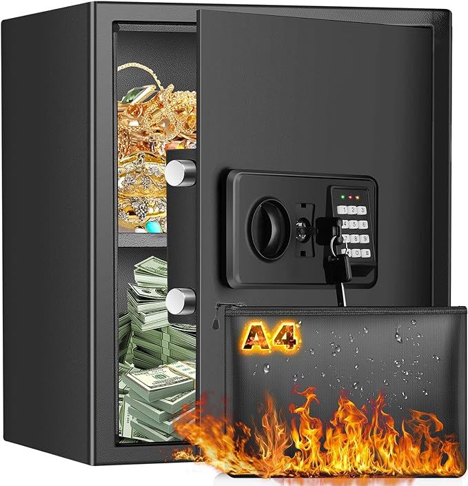 Zogola 2.0 Cubic Home Safe Fireproof Waterproof with Keypad 2 Keys 42SA - Black New