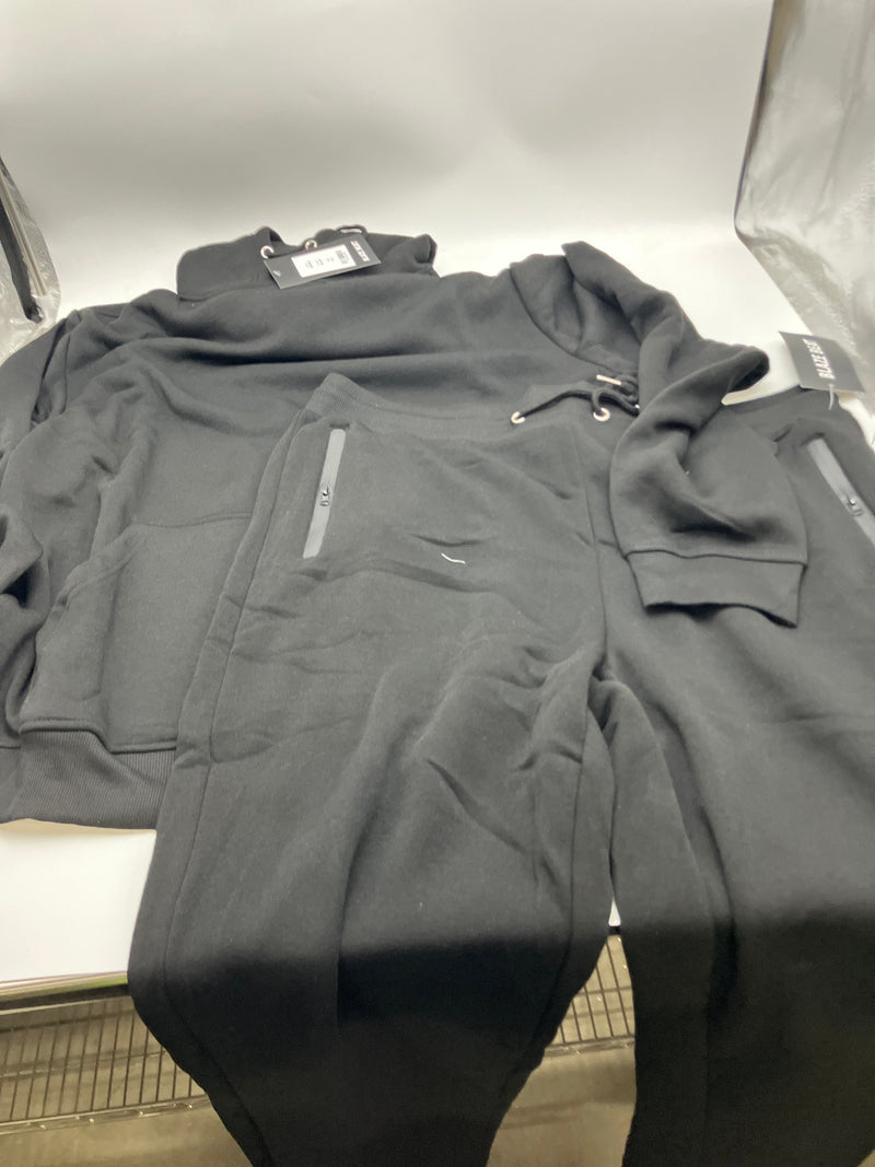 BLAZE BEAT 2 PIECE TRACK OUTFIT, HOODIE & SWEATPANTS - 3XL - BLACK - HR24004 - Brand New