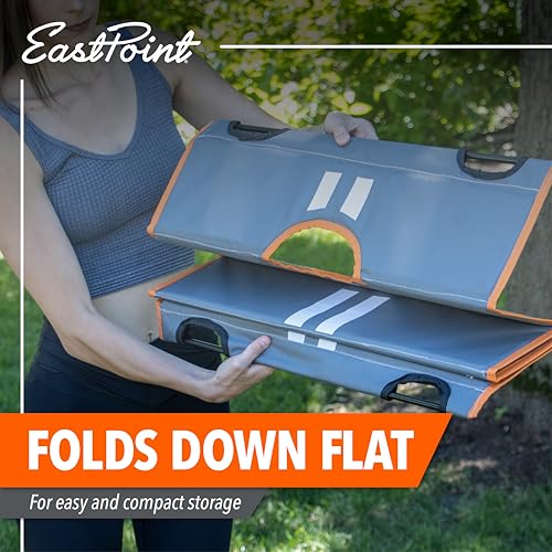 EASTPOINT 2’X3’ ULTRA-PORTABLE CORNHOLE SET WITH 8 BEAN BAGS - ORANGE/BLACK - Like New
