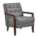 LEXICON CRAFTON LEATHER ACCENT CHAIR IN DARK GRAY - Scratch & Dent