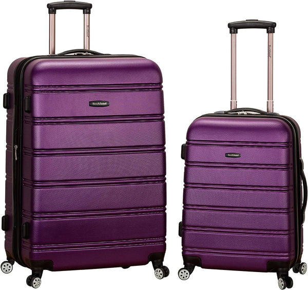 Rockland Melbourne Hardside Expandable Luggage 2-Piece Set (20/28) - PURPLE Like New