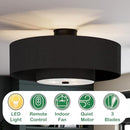 Hunter Fan 30 inch Matte Black - Indoor Fandelier with Light, Remote - Like New