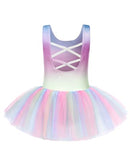 Girls Dance Tutu Dress Sparkly Sequin Ballet Leotards Cross Back Ballerina - Brand New