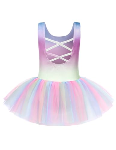 Girls Dance Tutu Dress Sparkly Sequin Ballet Leotards Cross Back Ballerina - Brand New
