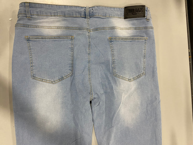 BLU ROCK MEN'S CASUAL FLEX STRETCH SLIM STRAIGHT JEANS SIZE: 42X31 - LIGHT BLUE - Like New