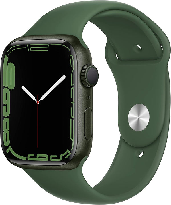 APPLE WATCH SERIES 7 45mm GPS GREEN ALUMINUM CASE CLOVER SPORT BAND Like New