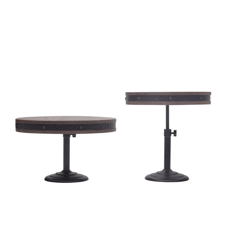 MIKASA RUSTIC SET OF 2 ADJUSTABLE SERVING PLATTER CAKE STANDS - MANGO WOOD/IRON - Like New