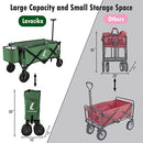 Collapsible Utility Folding Wagon Garden Cart Heavy Duty Shopping Cart Green - Brand New