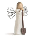 WILLOW TREE ANGEL OF THE GARDEN HAND-PAINTED ANGEL FIGURINE WHITE/TAN/BROWN - Like New