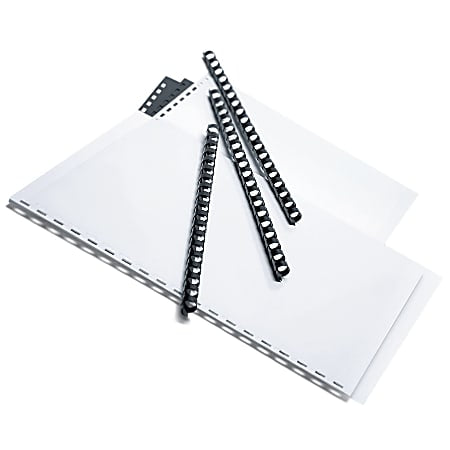 OFFICE DEPOT BRAND 3/8 IN BINDING COMBS, 55-SHEET CAPACITY, BLACK, PACK OF 25 - Brand New