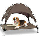 HEEYOO ELEVATED DOG BED WITH CANOPY PORTABLE DOG COT WITH REMOVABLE COTSQUC42BRN - Like New