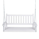 SHINE MAINE 54" OUTDOOR WOOD PORCH SWING CHAINS HANGING BENCH 4.5 FT 4216-1WT - Like New