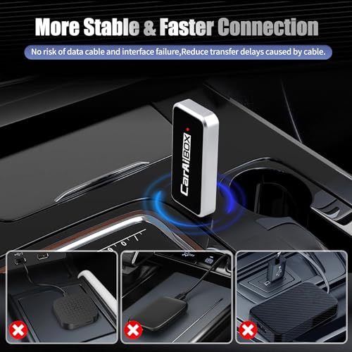 BVICNG 2 IN 1 WIRELESS CARPLAY ADAPTER & ANDROID AUTO WIRELESS 5.0 - BLACK - Like New