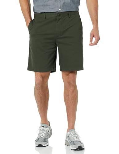 AMAZON ESSENTIALS MEN'S SLIM-FIT 9" CHINO SHORT - SIZE: MEN 34 - DARK OLIVE - Brand New