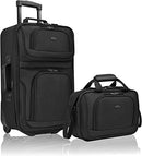 U.S. TRAVELER CARRY ON LUGGAGE LIGHTWEIGHT SOFTSIDE SUITCASE SET BLACK - Like New