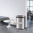 FDW KITCHEN TRASH CAN WITH LID BRUSHED STAINLESS STEEL RECTANGULAR TC-1350R - Like New