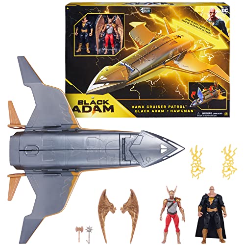 DC COMICS HAWK CRUISER PATROL W/ BLACK ADAM & HAWKMAN ACTION FIGURES - Brand New