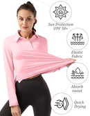 FKEEP WOMEN LONG SLEEVE POLO SHIRT GOLF SPORTSWEAR TENNIS PINK M - Brand New