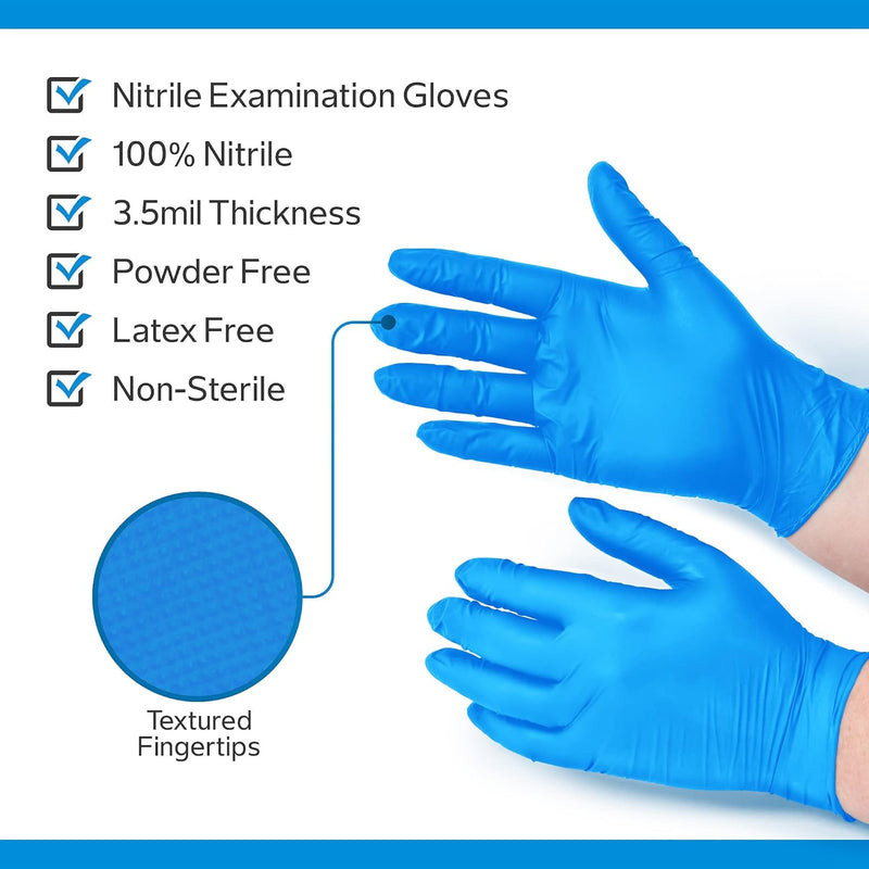 LYDUS 4 MIL LATEX FREE NITRILE TEXTURED FINGER EXAM GLOVES - XL - 90 GLOVES - Brand New