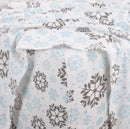 KATHY IRELAND 3-PIECE 100% TURKISH COTTON FLANNEL TWIN - GRAY/BLUE FROST - Brand New