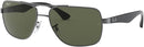 Ray-Ban Men's RB3483 Metal Square Sunglasses - POLARIZED GREEN/GUNMETAL Like New